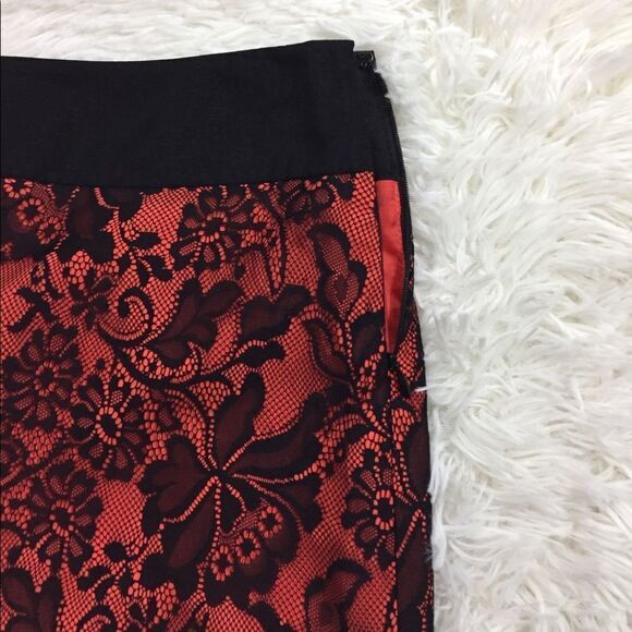 The Limited Orange Black Lace Skirt 2 - Picture 4 of 7